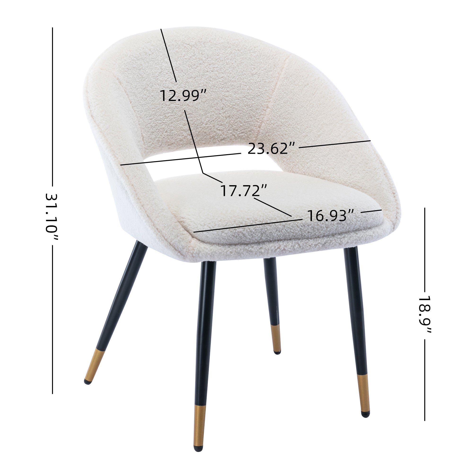 Modern Dining Chairs Set of 2 - Sturdy Metal Legs Accent Chairs for Dining Room, Kitchen, Living Room & Office - Comfortable Mid-Century Style Seating for Home Decor