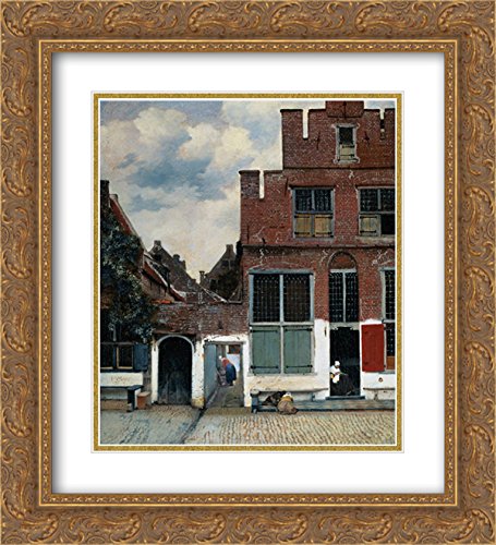 Johannes Vermeer 'The Little Street' Delft Houses 20x22 Gold Ornate Framed Museum Art Print - Perfect for Living Room, Bedroom & Office Wall Decor