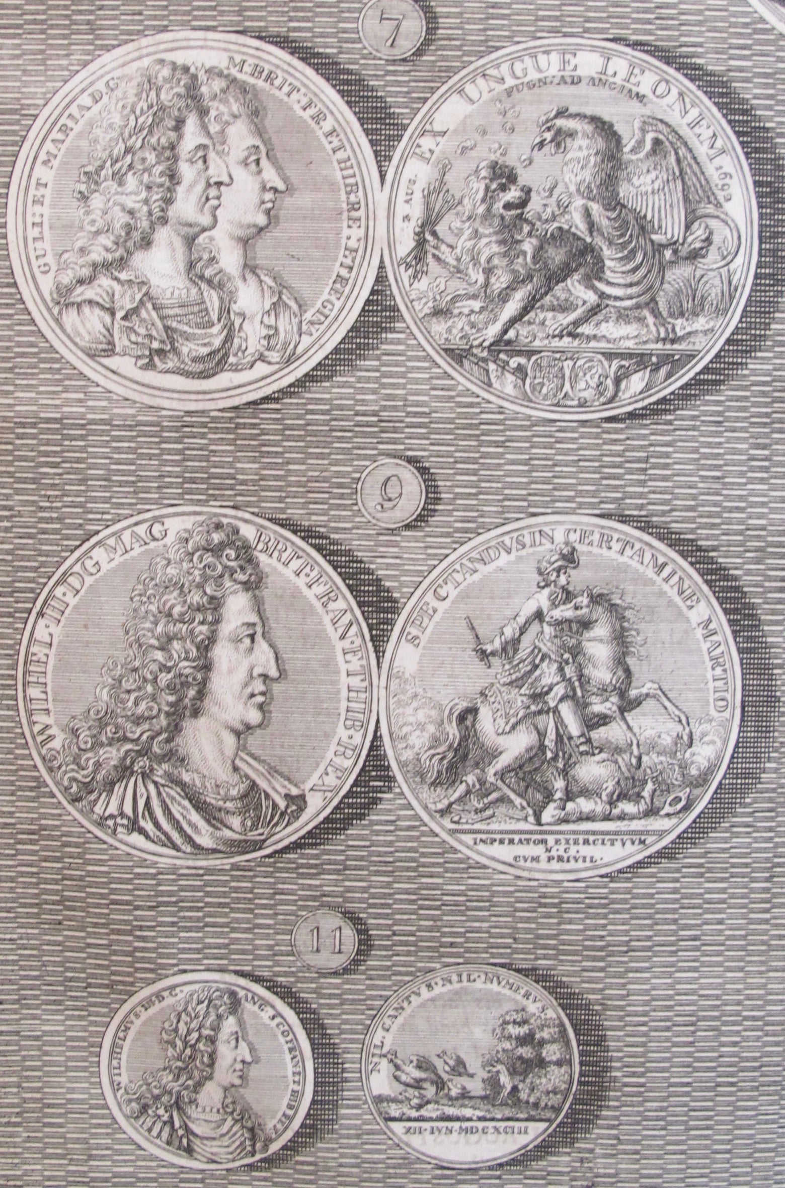 1745 Sheet of British Regal Medals - King William III & Queen Mary Collectible Coin Set (2-Piece) | Perfect for History Buffs, Coin Collectors & Royal Memorabilia Enthusiasts