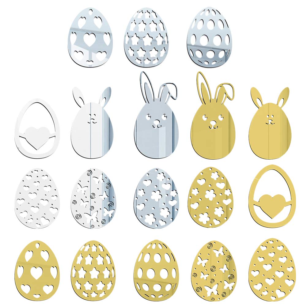 VALICLUD 18pcs Easter Bunny Stickers - Cute Rabbit Wall Decals for Spring Home Decor - Perfect for Easter Party, Nursery Room & DIY Scrapbooking