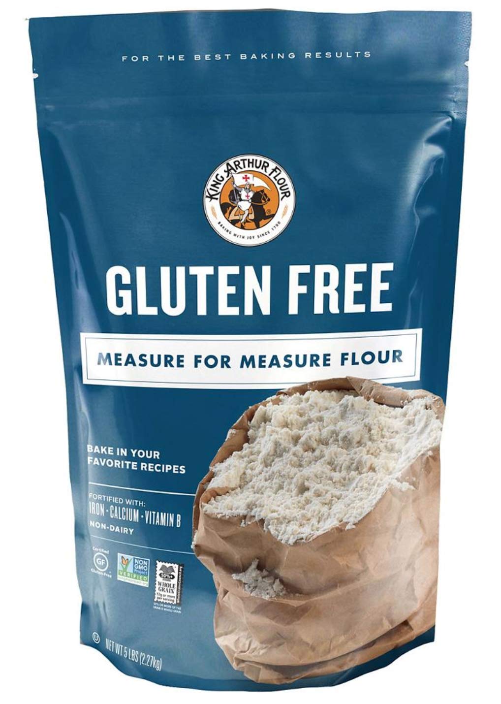 King Arthur Measure for Measure Gluten-Free Flour 5 lbs (4-Pack) - Perfect for Baking Bread, Cakes & Cookies | All-Purpose 1:1 Substitute | Non-GMO, Certified Gluten-Free