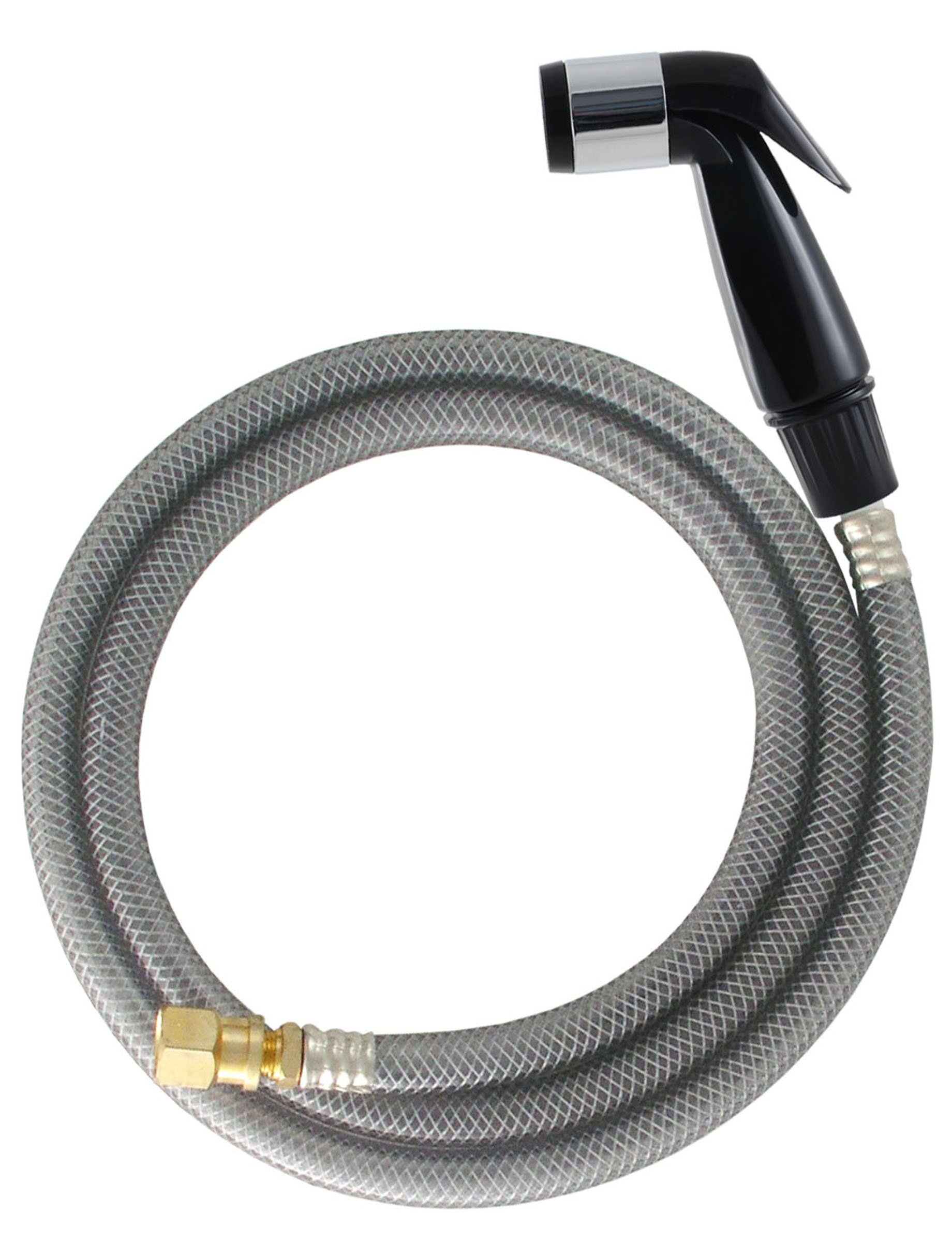 LDR Industries 501 6200 Sprayer Replacement Kit with Spray Head - 48-Inch Stainless Steel Hose, Black Finish for Kitchen Sink Faucet - Perfect for Dishwashing, Food Prep & Sink Cleaning