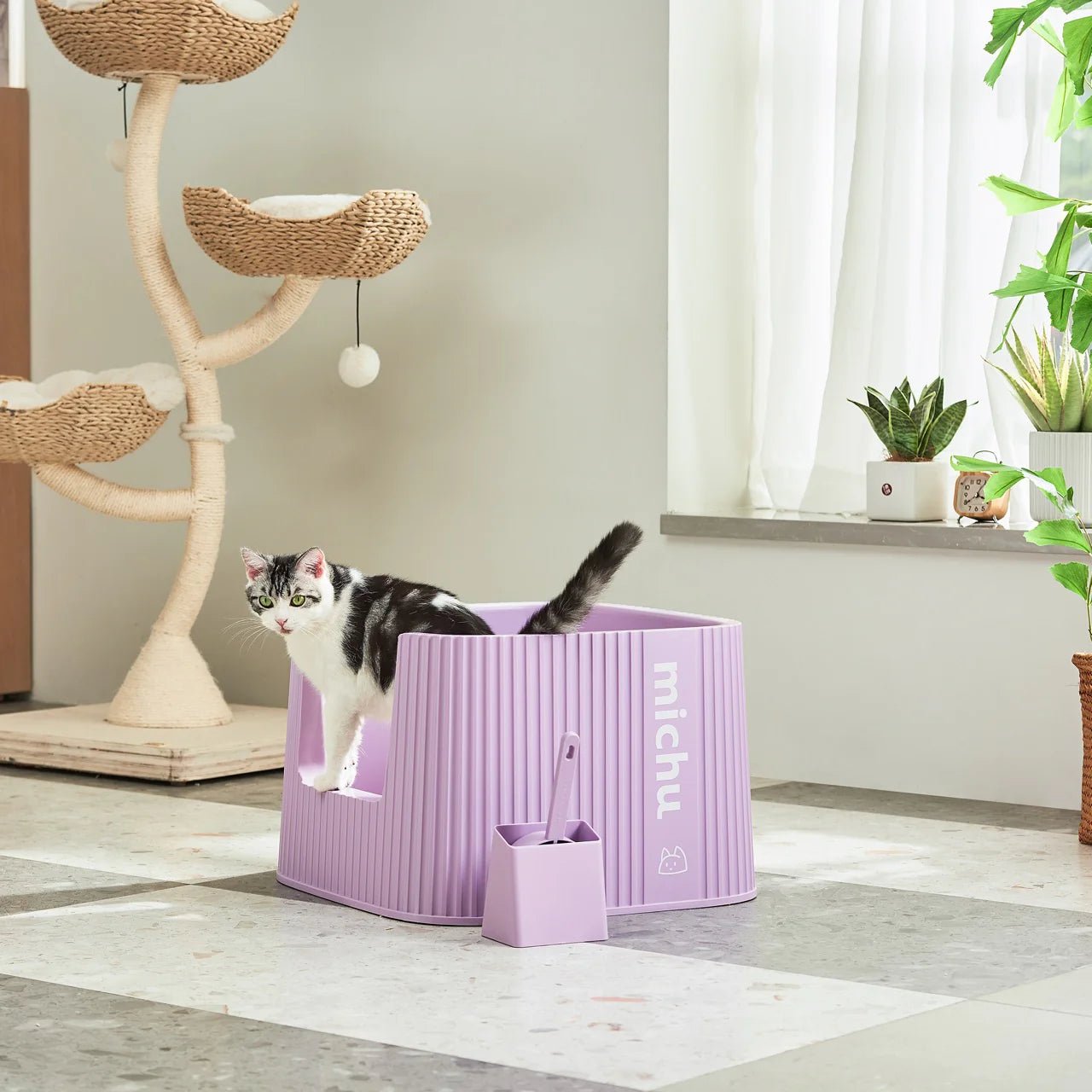 XXL Stella Deluxe Cat Litter Box with Scoop - Extra Large Covered Litter Box for Multiple Cats, Odor Control & Easy Cleaning | Perfect for Home, Apartment & Pet Owners
