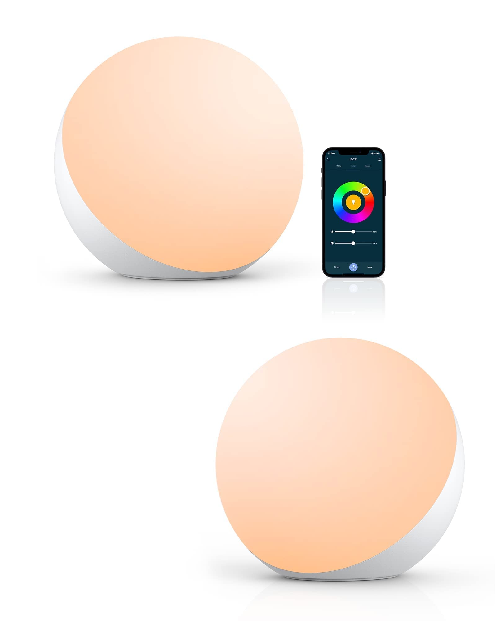 Hifree Smart Table Lamp with LED RGB Color Changing & Touch Control - Works with Alexa, Google Assistant & App - Perfect for Bedroom, Living Room & Home Decor
