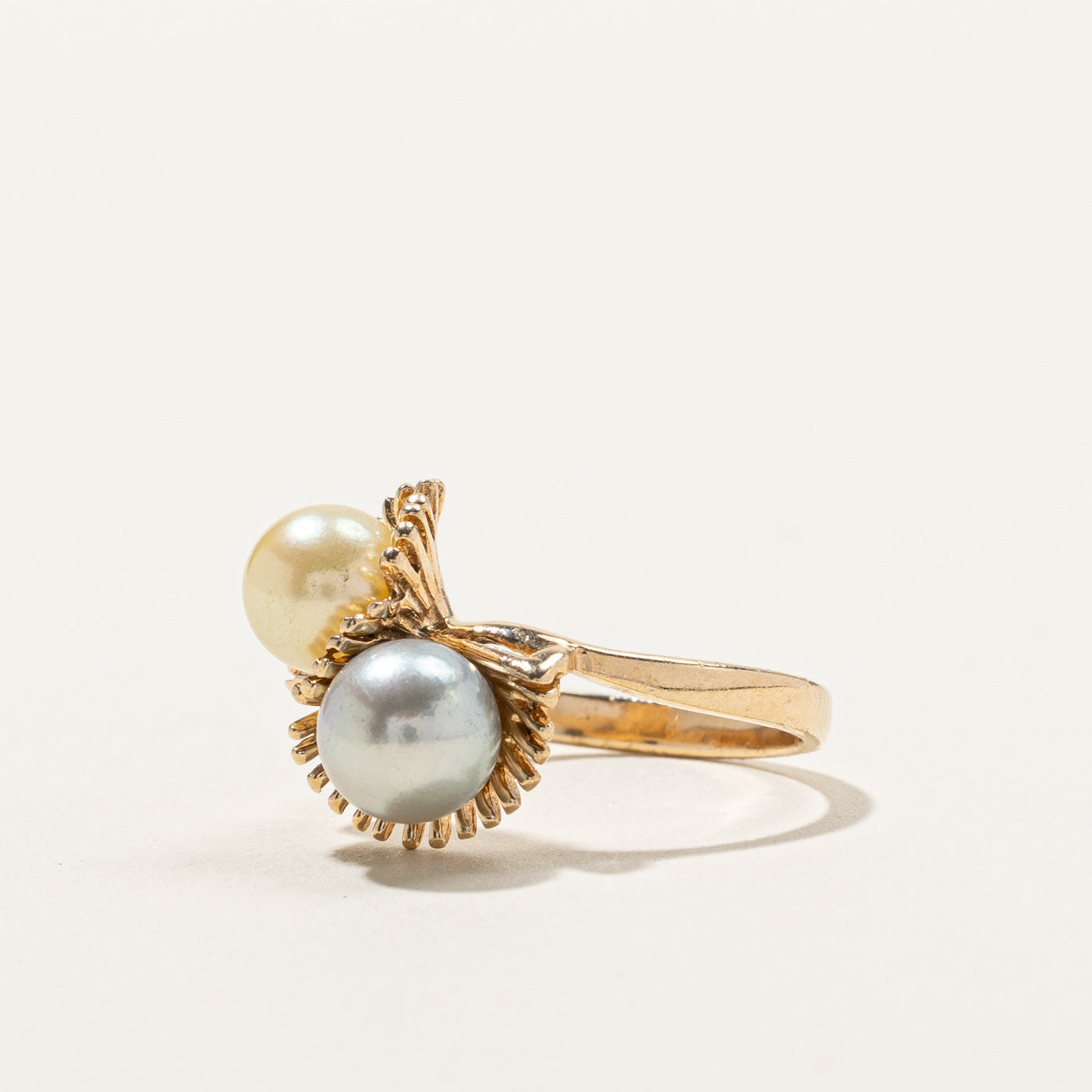Bypass Pearl Ring for Women - Size 5.5 - Elegant Stackable Jewelry for Wedding, Anniversary & Special Occasions