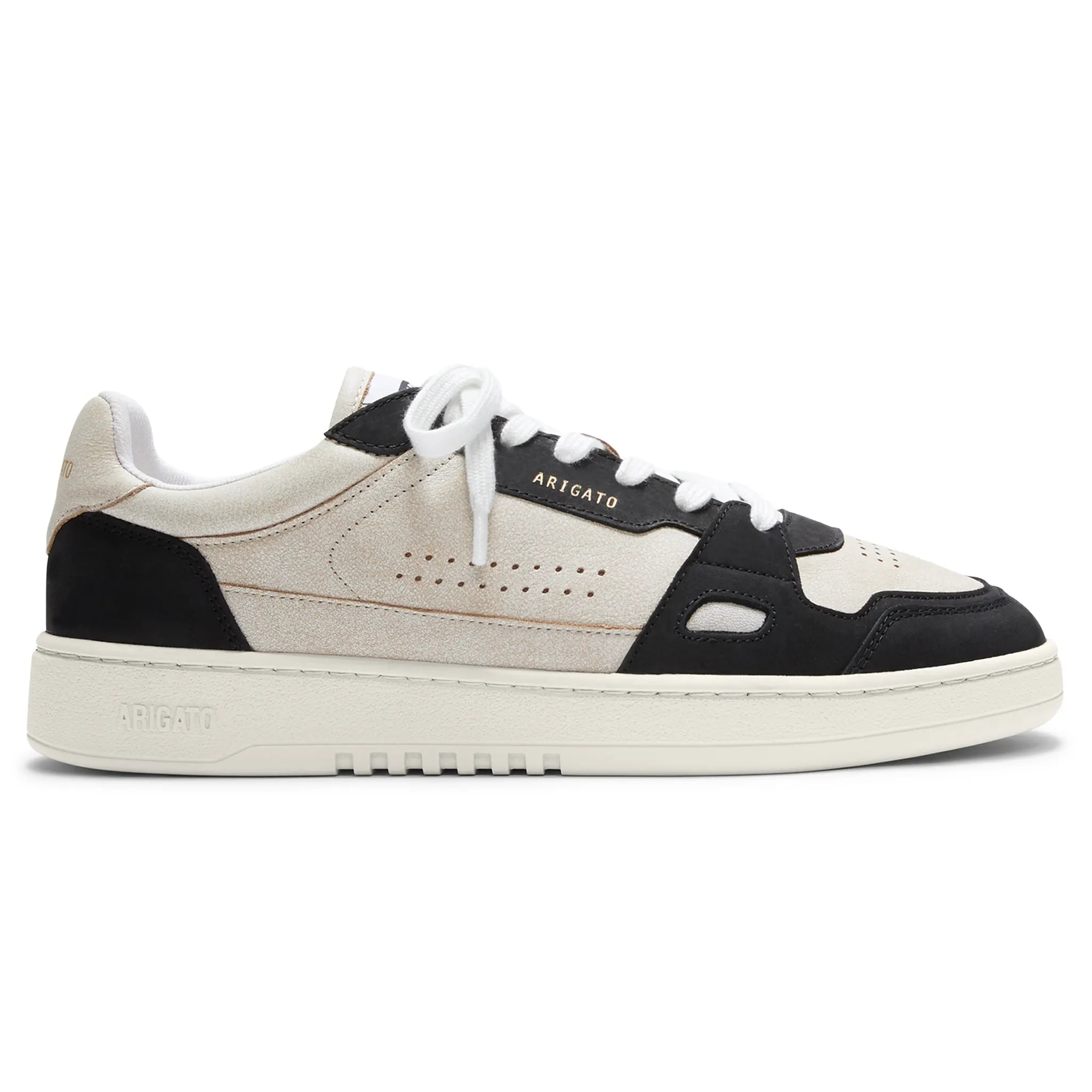 Axel Arigato Dice Low Beige Black Sneakers for Men - Minimalist Leather Casual Shoes | Perfect for Streetwear, Office & Everyday Outfits