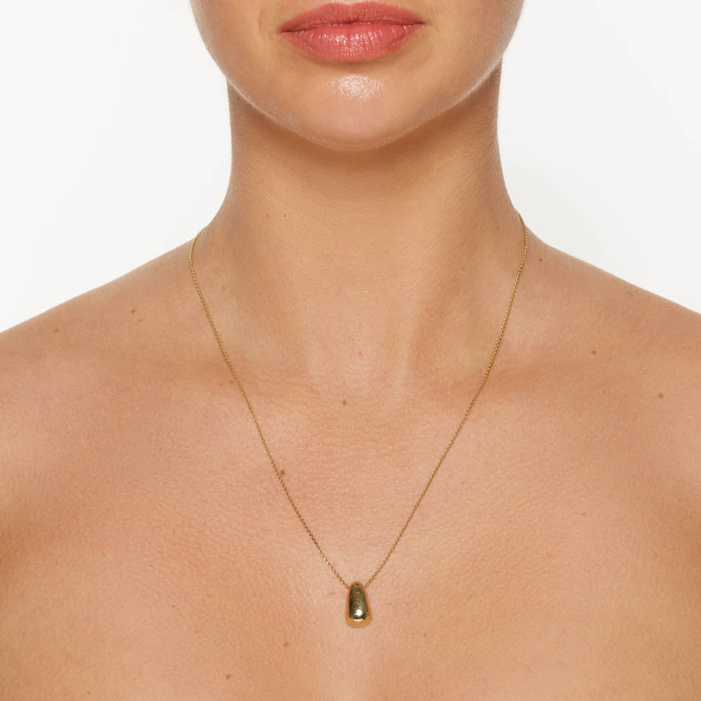 Elegant Gold Drop Dome Pendant Necklace for Women - Perfect for Evening Parties, Weddings & Date Nights