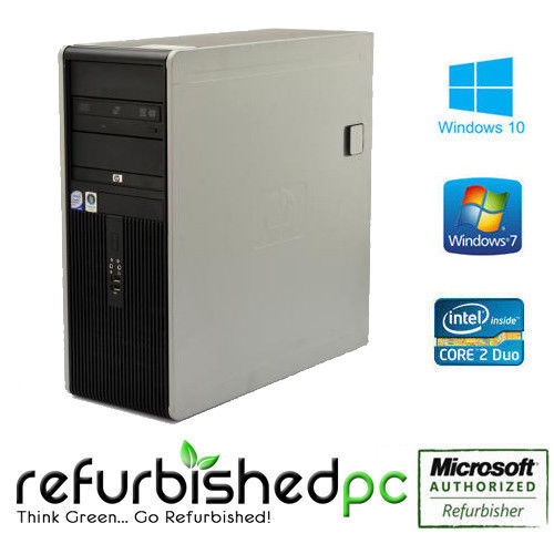 HP Tower Desktop Computer - Core 2 Duo Processor, Windows 7 Pro, 19