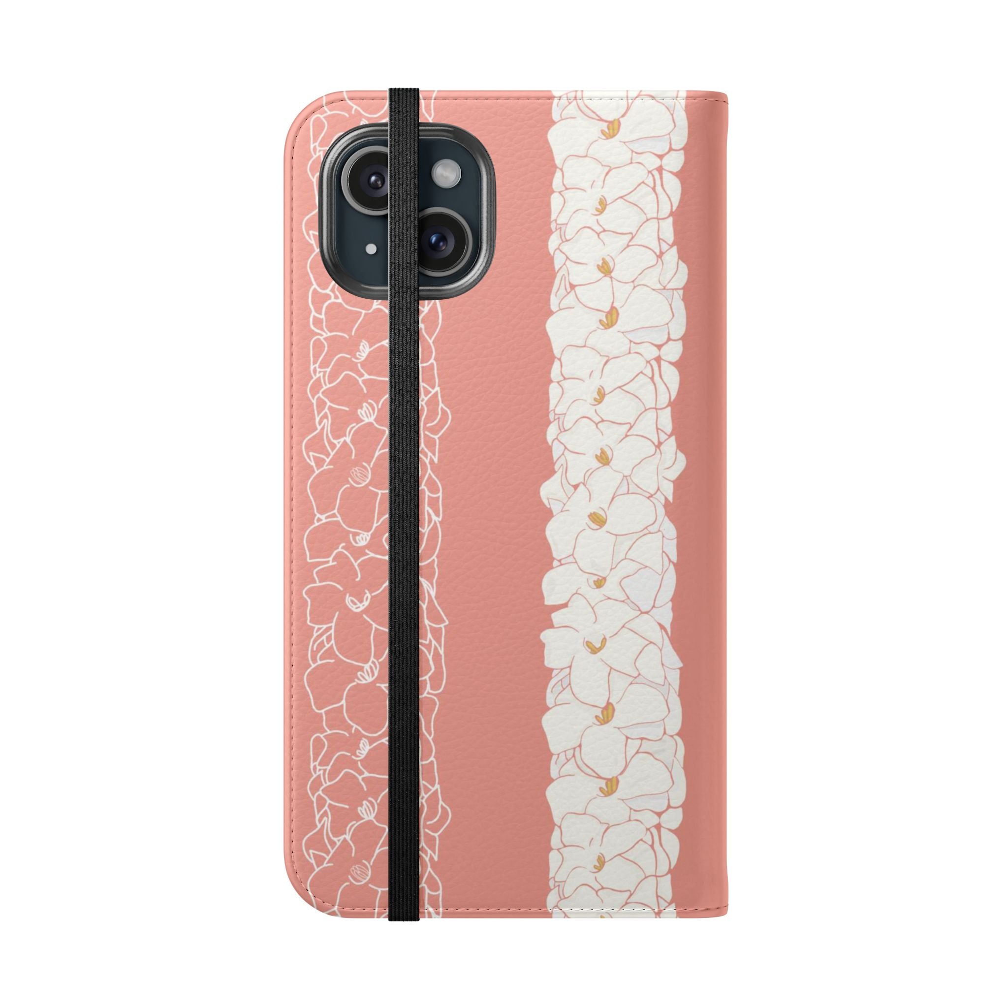 Premium Double Puakenikeni Folio Case for Phones - Elegant Leather Wallet Cover with Card Slots | Perfect for Business, Travel & Everyday Use