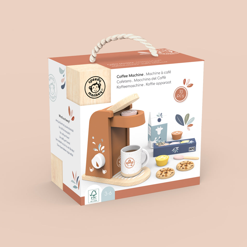 Personalized Toy Coffee Machine for Kids - Pretend Play Barista Set, Perfect for Imaginative Play & Birthday Gifts - Play Kitchen Accessories for Toddlers & Children