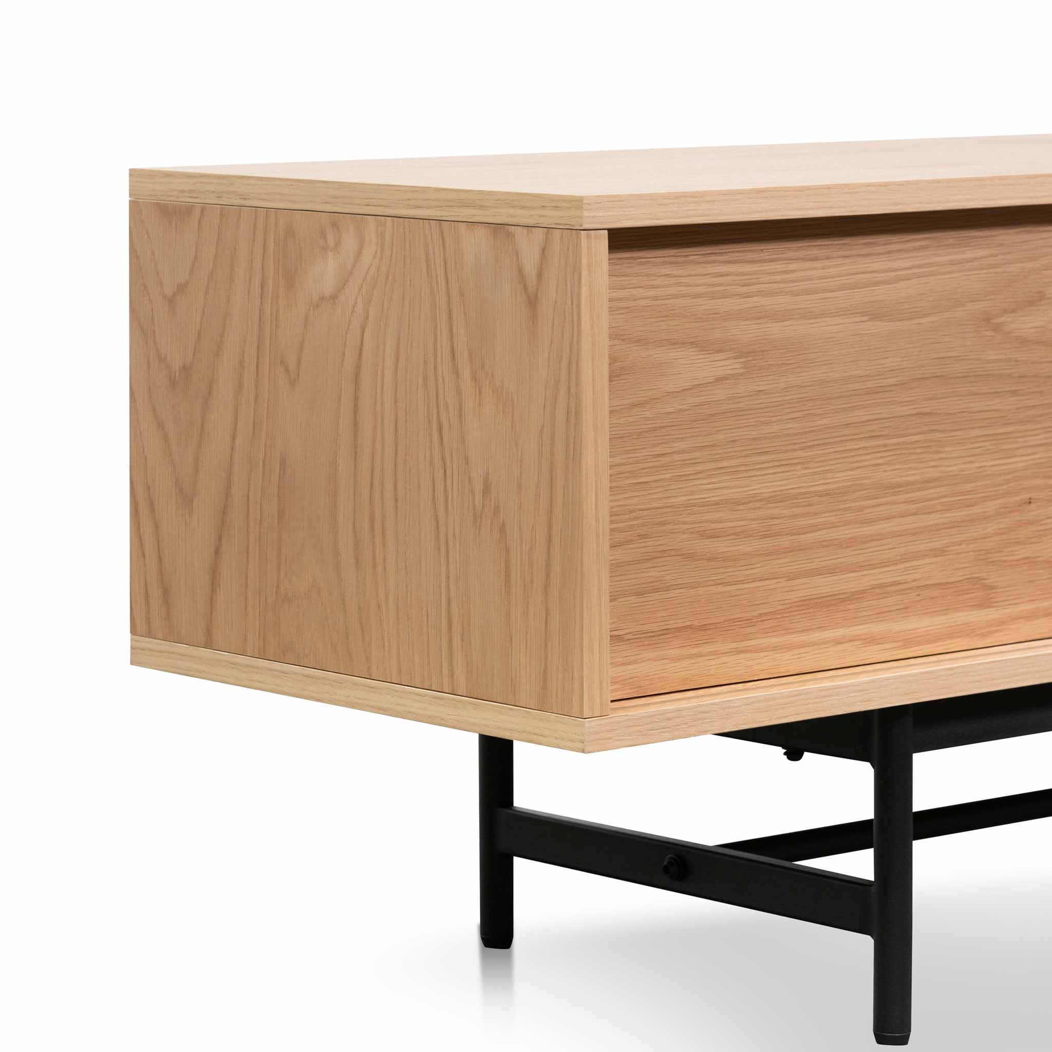 2.1m Wooden Entertainment TV Stand - Natural Finish, Modern TV Console for Living Room, Bedroom & Home Theater Setup