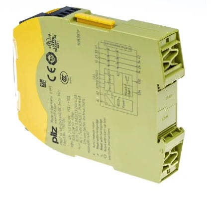 PNOZ s4 Safety Relay 48-240VAC/DC - 3 NO Safety Contacts & 1 NC Auxiliary Contact - Emergency Stop Device for Industrial Machinery & Automation Systems