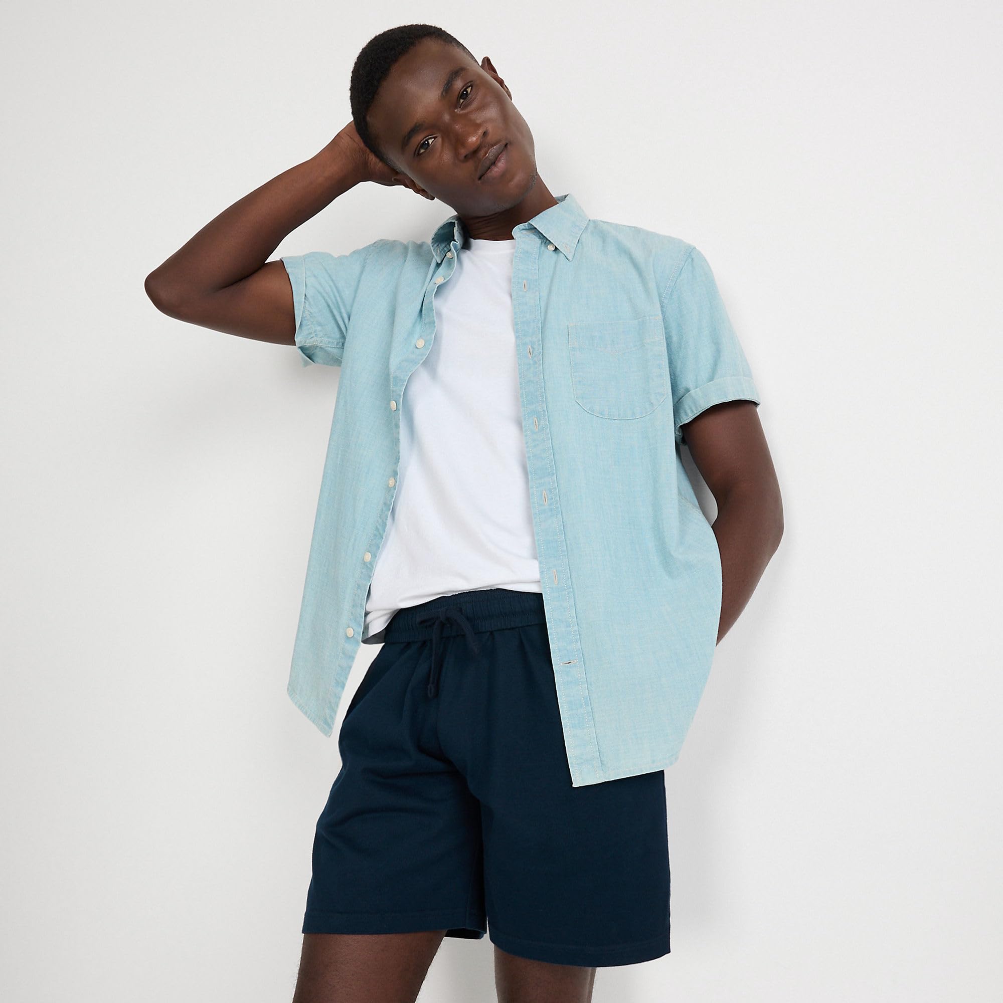 Lands' End Men's Jersey Knit Shorts - Comfortable Casual Shorts for Men, Breathable Summer Shorts with Elastic Waistband | Perfect for Beach, Gym, Lounge & Outdoor Activities