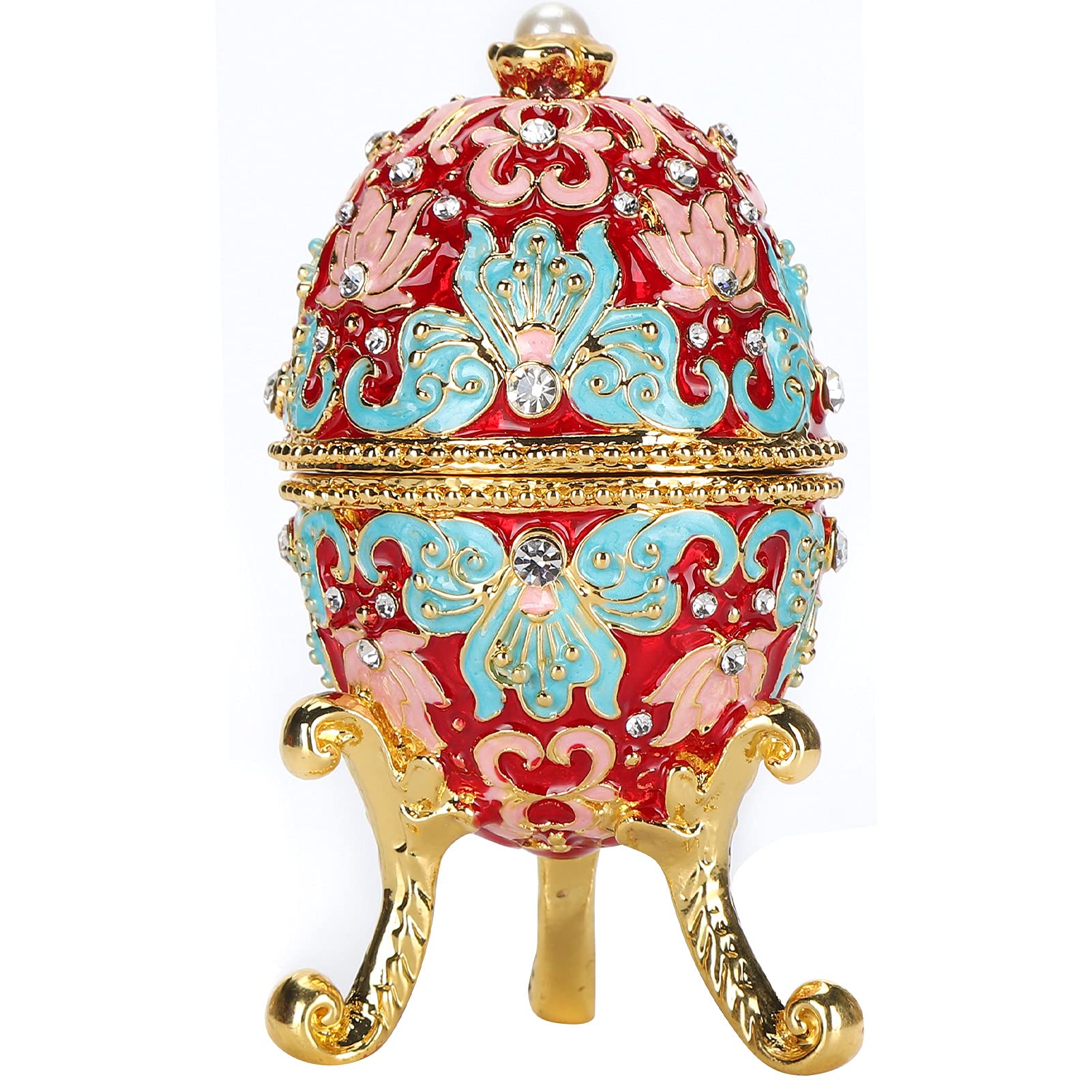 Vintage Egg-Shaped Jewelry Organizer Box - Elegant Storage for Rings, Earrings, Necklaces & Accessories | Perfect Gift for Women, Travel & Home Decor