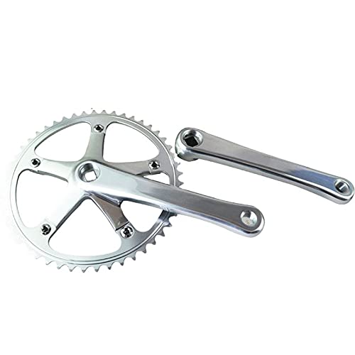 WGZNYN 49T Fixed Gear Bike Crankset - Single Speed Integrated Crank Set with Chainwheel & Sprocket - Durable Bicycle Crank for Urban Commuting & Track Bikes - Perfect for Fixie Bikes, Road Bikes & Cycling Enthusiasts