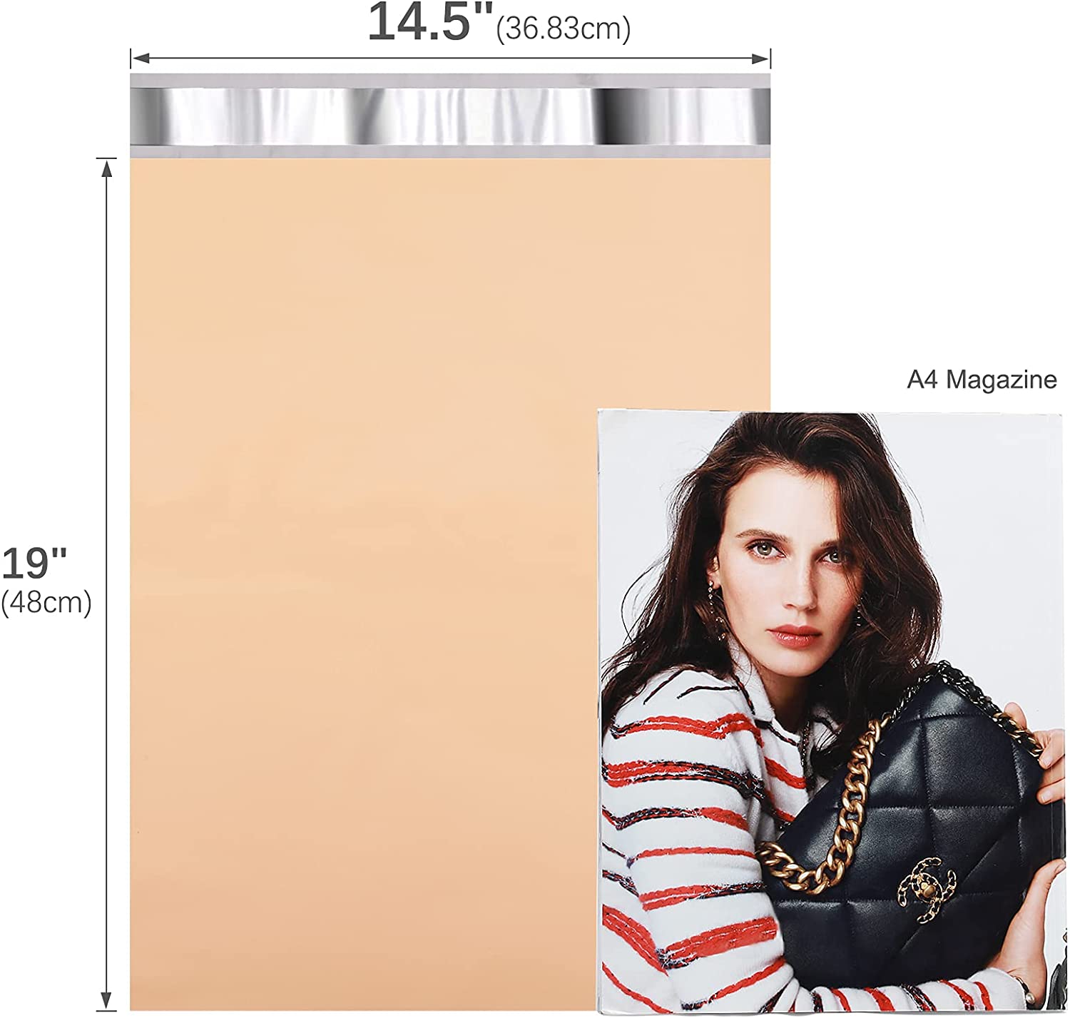 14.5x19 Inch Beige Poly Mailer Envelopes - Waterproof & Tear-Resistant Shipping Bags for Ecommerce, Clothing & Online Stores - Perfect for Mailing Packages, Returns & Small Business Shipping