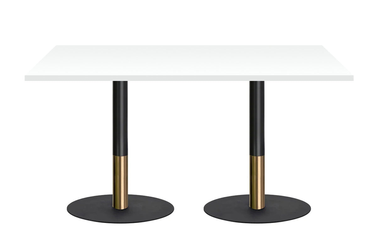 Rivoli Cafe Table - Black/Rose Gold Finish with Black Disc Base - 47.2