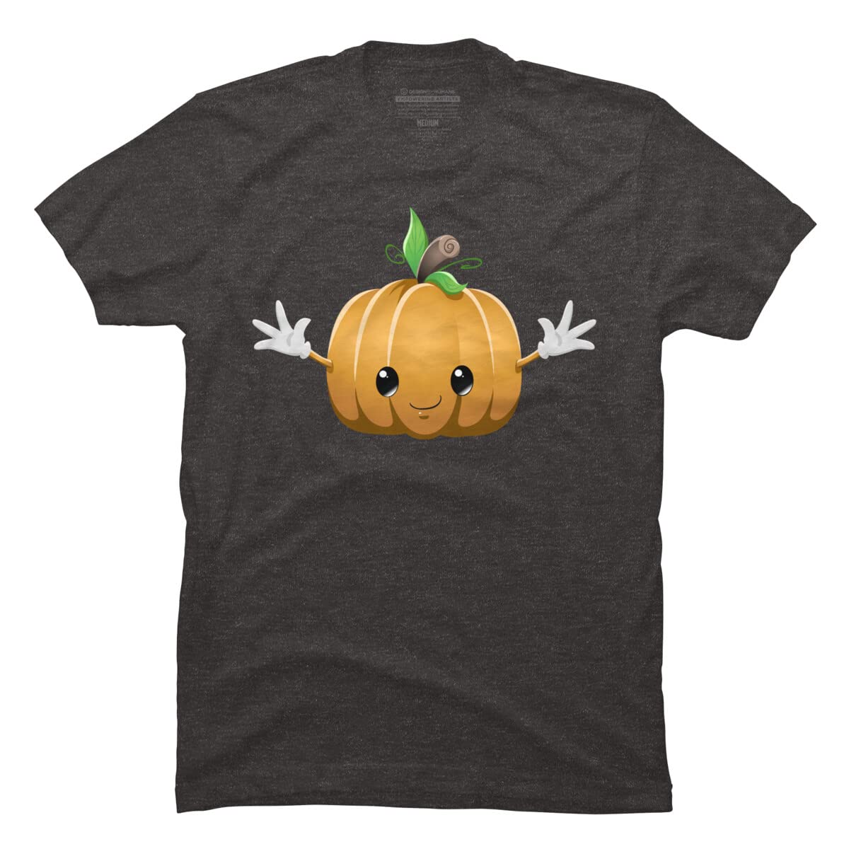 Design By Humans Men's Halloween Pumpkin Monster Graphic T-Shirt by LironPeer - Spooky Costume Party Outfit for Trick or Treating