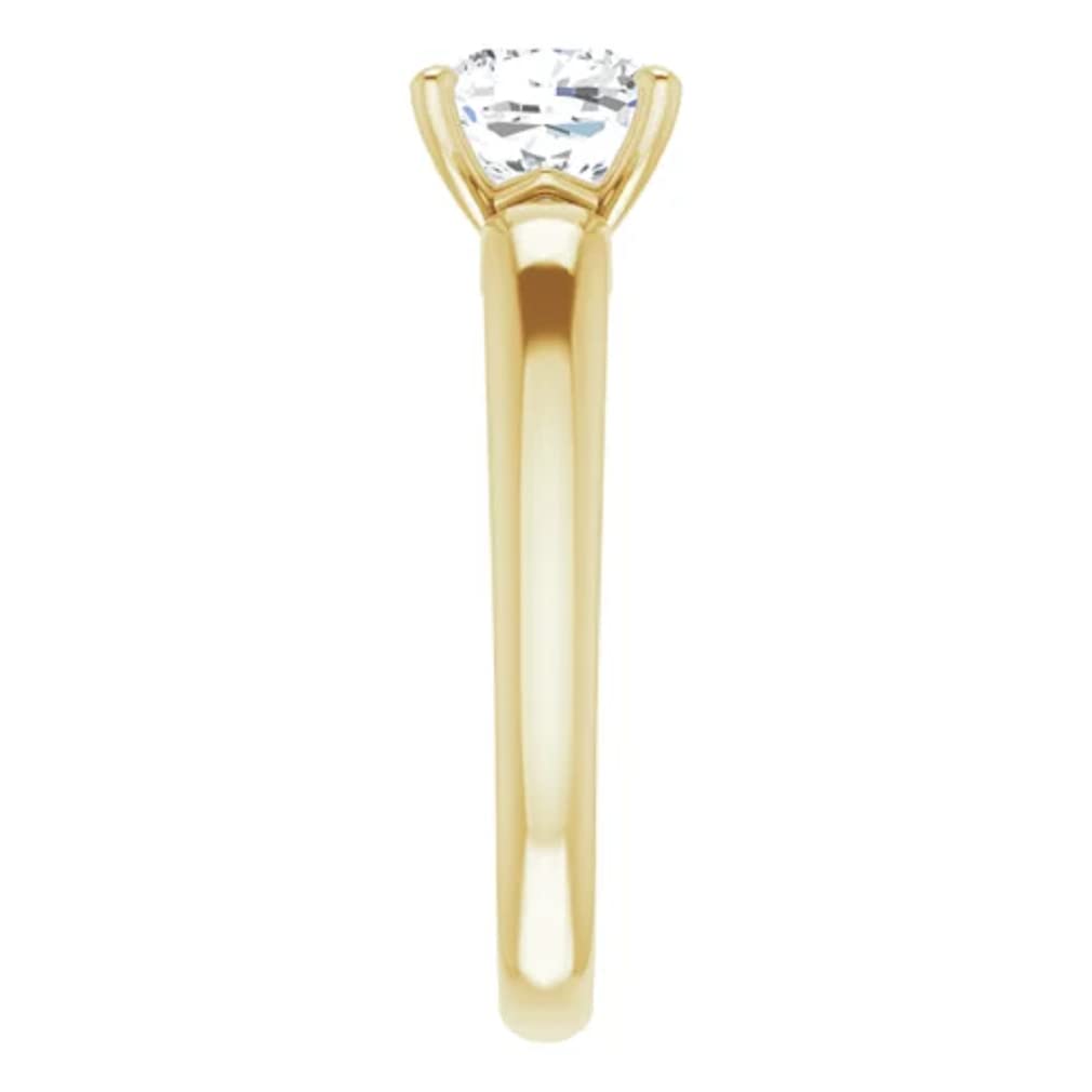 10K Solid Yellow Gold Handmade Engagement Ring - 1 CT Cushion Cut Moissanite Diamond Solitaire Wedding Ring for Women - Perfect for Proposals, Anniversaries & Bridal Jewelry Gifts