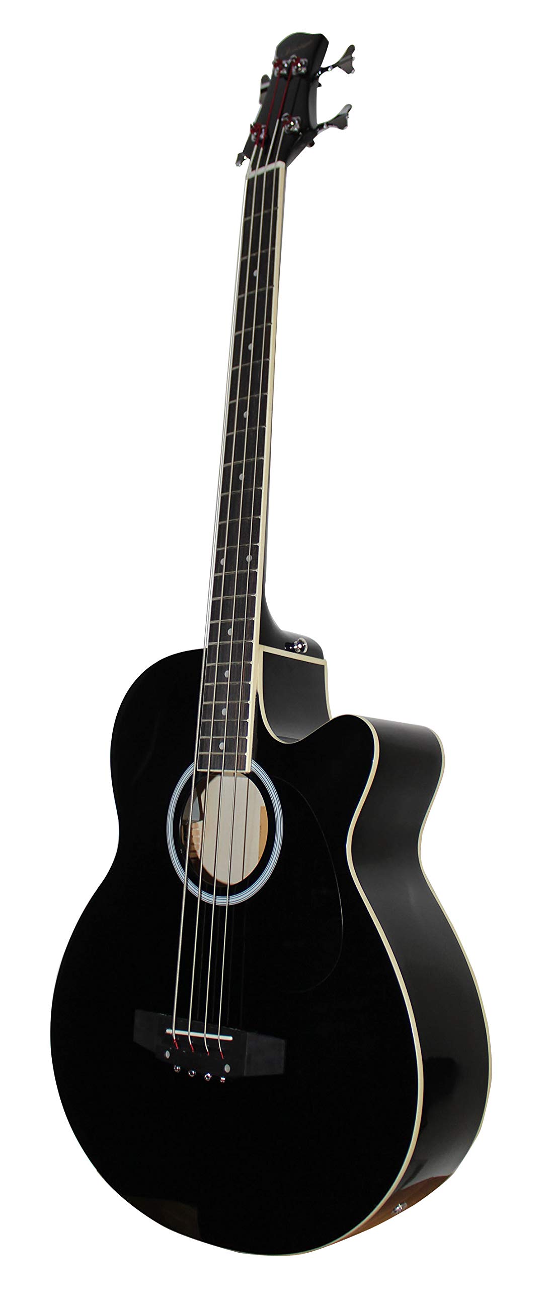 YMC 4-String Cutaway Acoustic-Electric Bass Guitar with 4-Band EQ, Adjustable Truss Rod, Gig Bag, Strap & Picks - Black | Perfect for Live Performances, Studio Recording & Practice Sessions