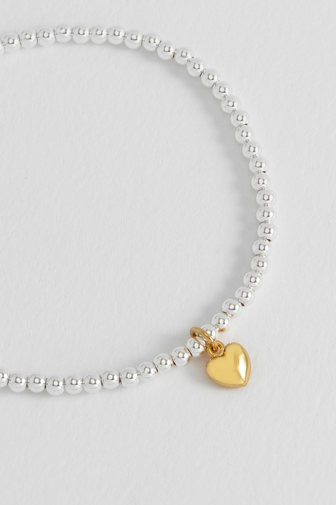 Sienna Beaded Puffy Heart Charm Bracelet for Women - Elegant Beaded Friendship Bracelet with Heart Pendant - Perfect Gift for Valentine's Day, Birthday or Anniversary