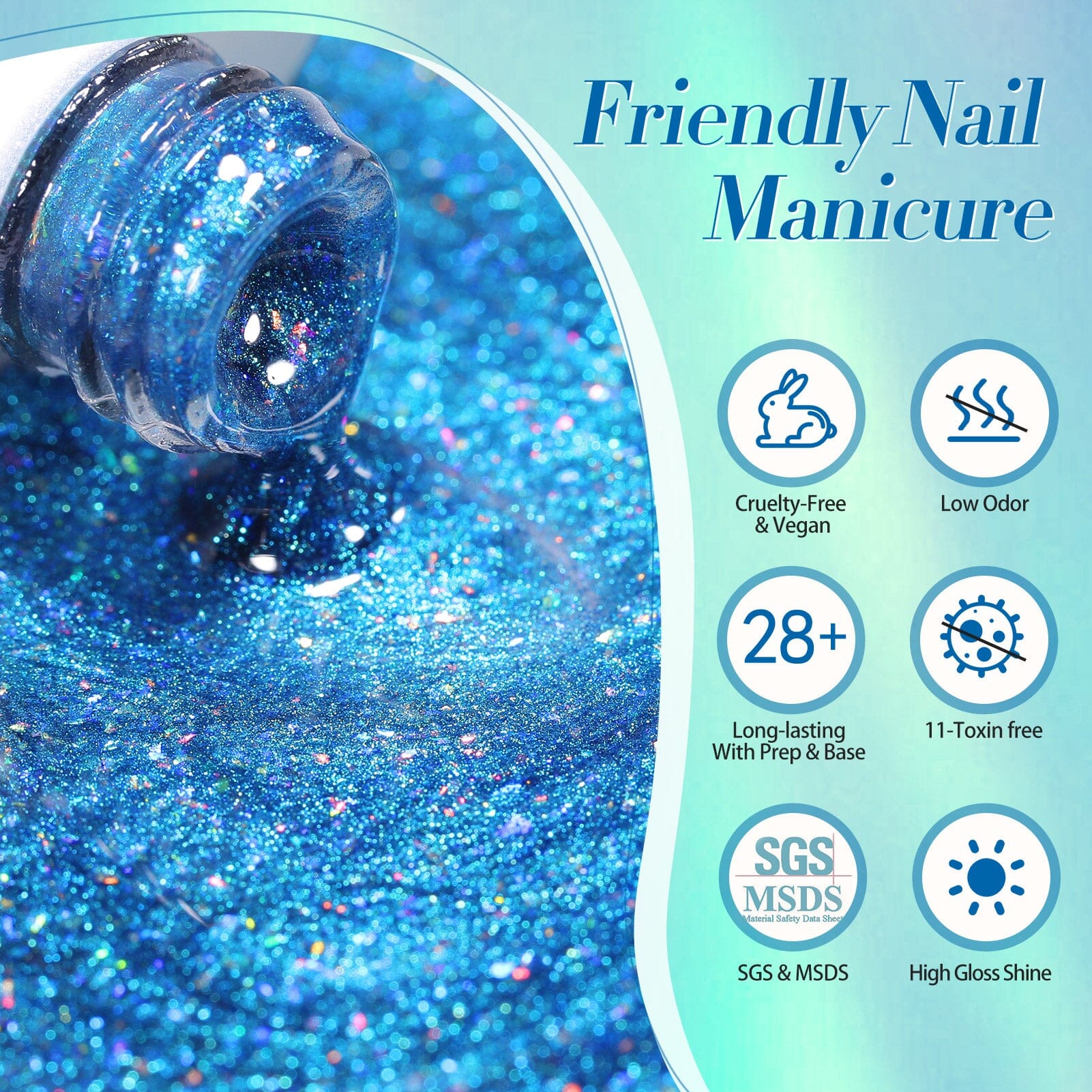 Blue Cat Magnetic Gel Polish MY26 Insomniac Island 15ml - Long Lasting Nail Polish for Salon Quality Manicures at Home | Perfect for Parties, Weddings & Special Occasions