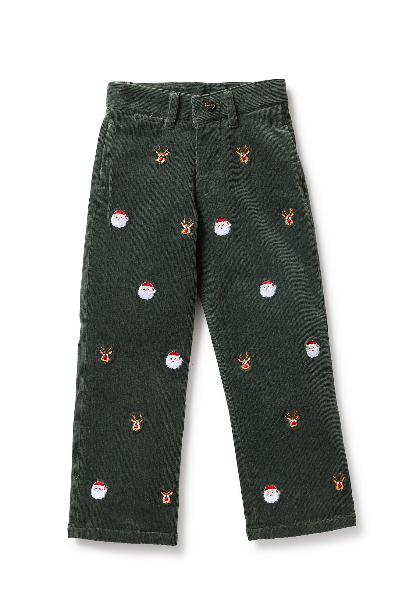 Boys Corduroy Pants Olive Green - Comfortable Beachcomber Style for Kids - Perfect for Christmas Night & Holiday Outfits