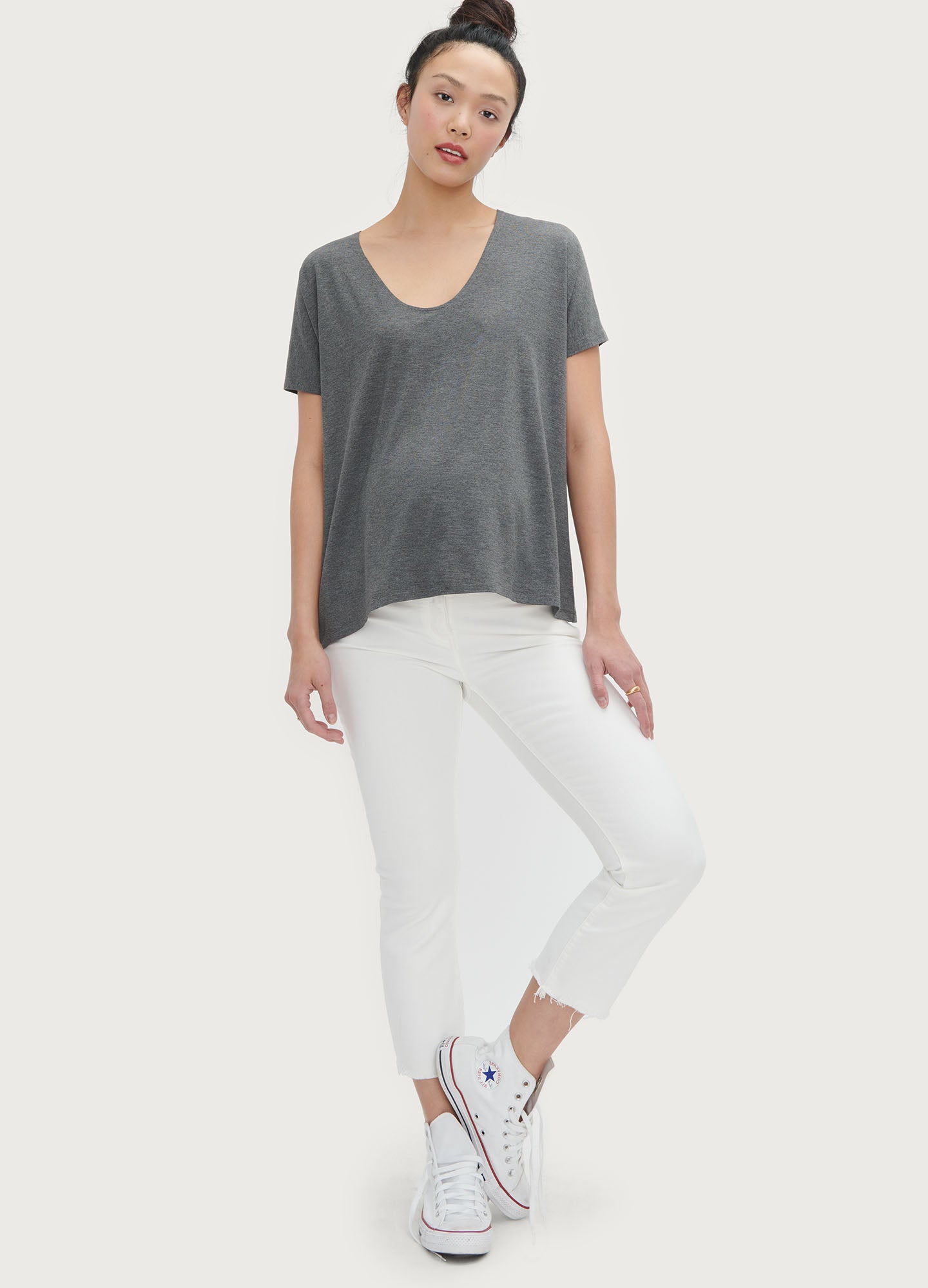 Maternity Perfect V-Neck Nursing Top - Comfortable & Stylish Breastfeeding Shirt for New Moms | Ideal for Nursing, Pumping & Everyday Wear