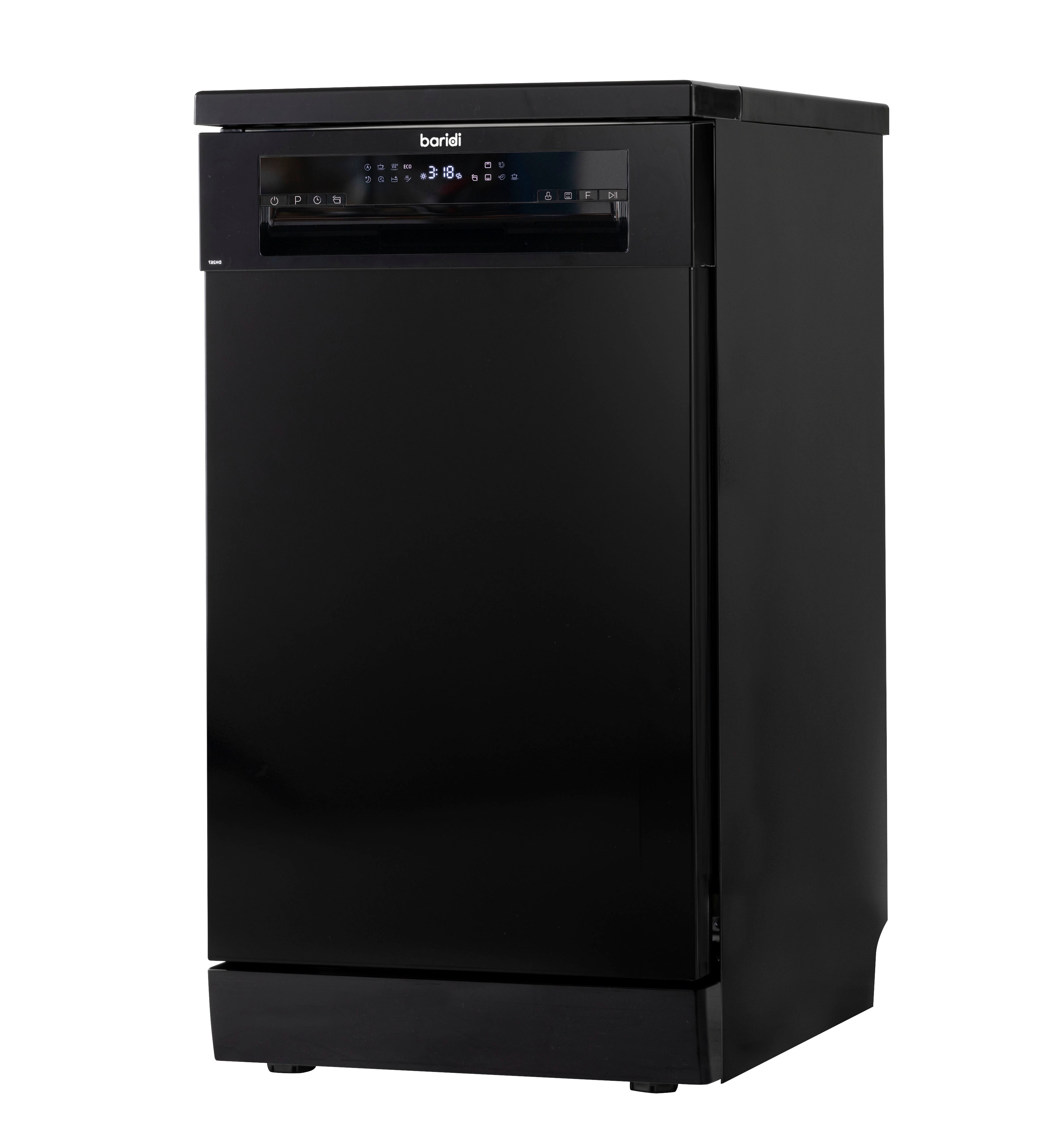 Baridi 45cm Slimline Freestanding Dishwasher - 10 Place Settings, 8 Wash Programs, Energy Efficient (DH267) - Perfect for Small Kitchens, Apartments & RVs