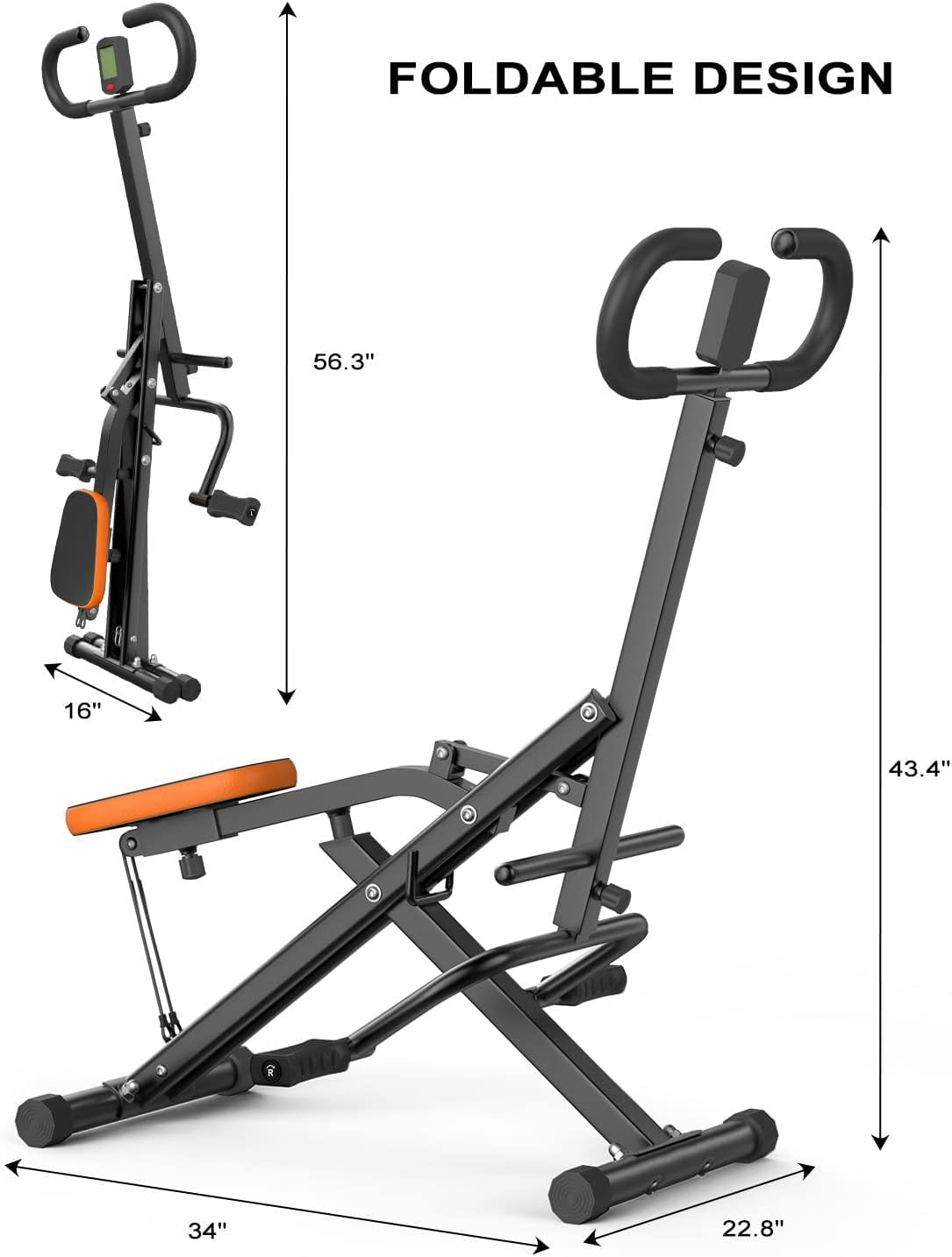 Dskeuzeew Squat Machine with LCD Monitor - 330 Lbs Capacity Adjustable Resistance Home Gym Equipment for Legs, Glutes & Full Body Workout | Perfect for Home Fitness, Strength Training & Weight Loss