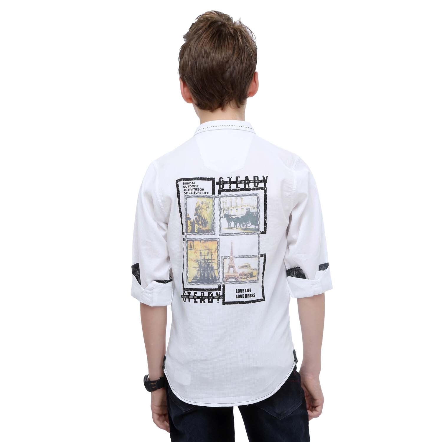 MashUp Classic White Textured Button Down Shirt for Men - Casual Office Wear & Date Night Outfit