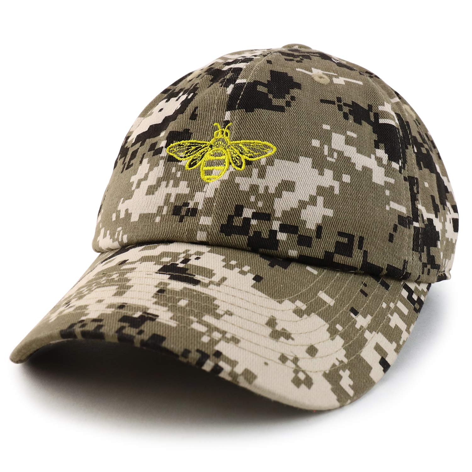 Trendy Bee Embroidered Brushed Cotton Dad Hat - Vintage Baseball Cap for Men & Women - Perfect for Outdoor Activities, Casual Wear and Fashion Accessories
