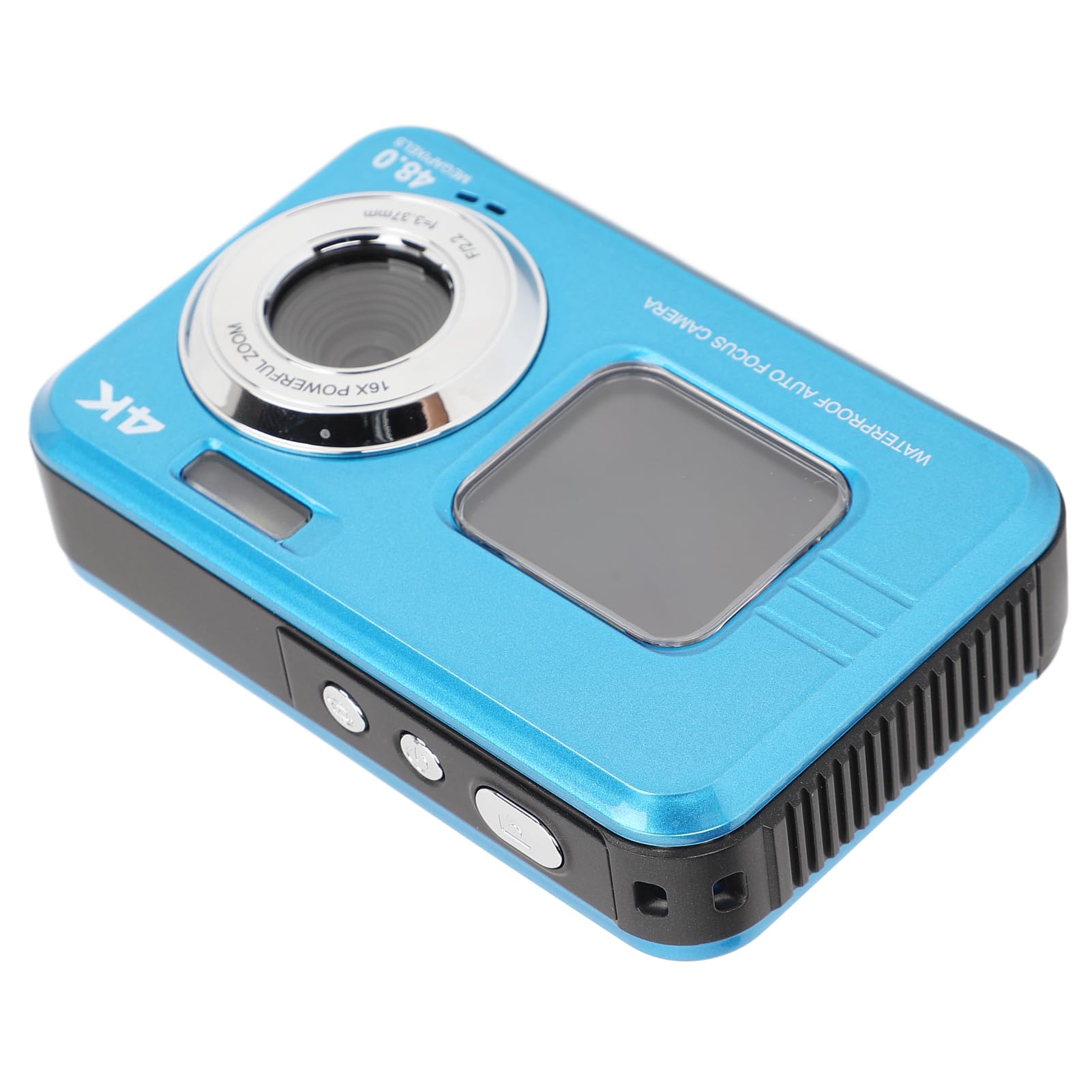4K 48MP Underwater Camera with Dual Screen & Autofocus - 11ft Waterproof Digital Camera for Snorkeling, Diving & Outdoor Adventures (Blue) - Perfect for Beach Vacations, Pool Parties & Marine Exploration