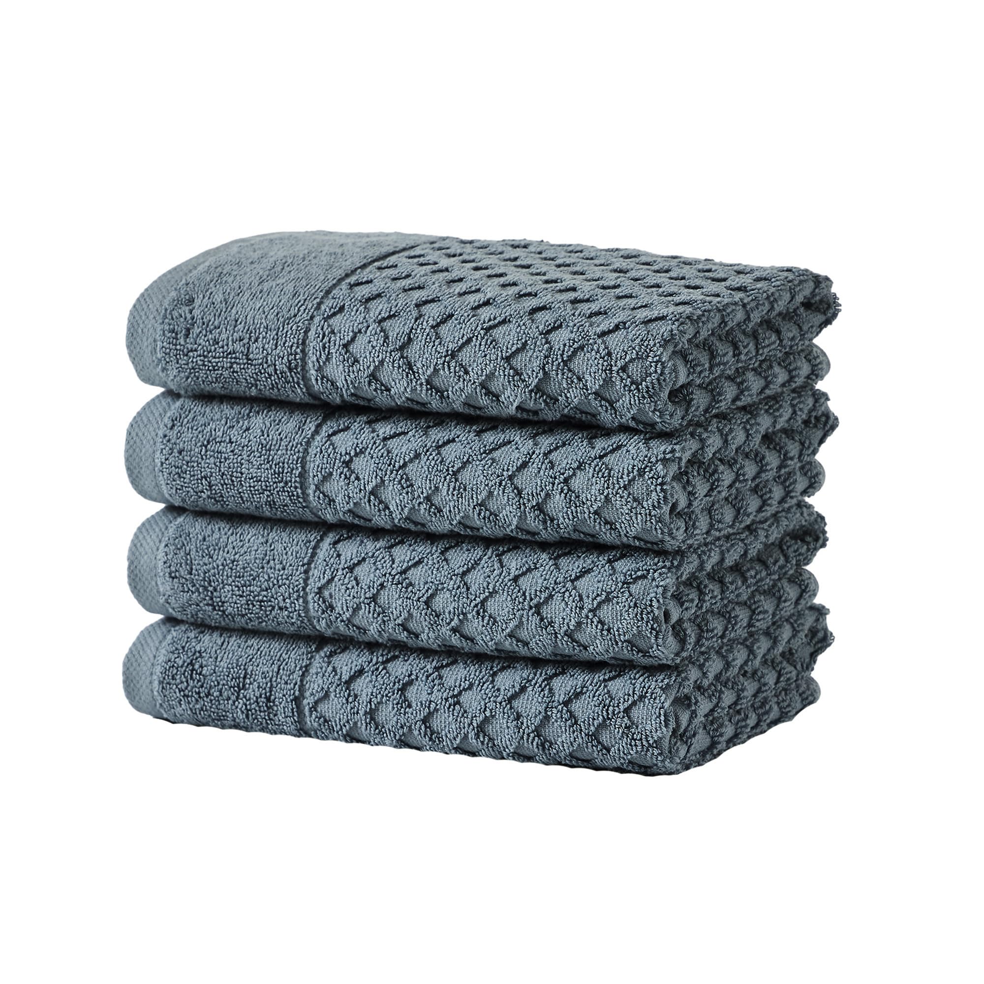 Premium 100% Cotton Bath Towels Set of 4 - Ultra Absorbent & Quick-Dry 54x27 Inch Blue Bath Towels for Spa, Gym & Luxury Bathroom | Great Bay Home Soft & Durable Towel Collection