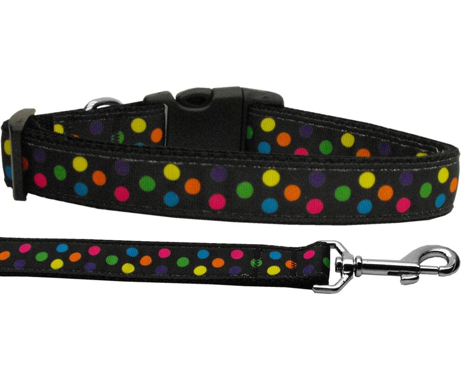 Premium Black Hole Reflective Dog Collar and Leash Set - High Visibility for Night Walks, Durable Nylon with Adjustable Fit - Perfect for Small, Medium & Large Dogs - Outdoor, Jogging & Training Use
