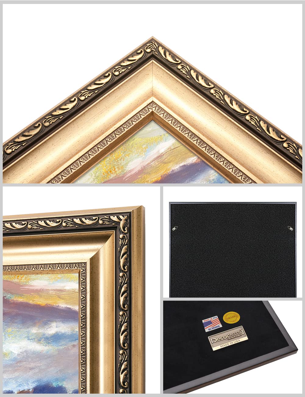 DECORARTS - David Ma Mountain Overlook Abstract Landscape Wall Art Print - 30x30 Inch Giclee Framed Canvas - Ready to Hang - Perfect for Living Room, Bedroom & Office Decor