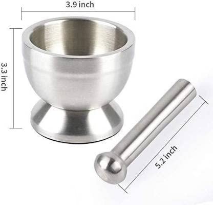 Premium Stainless Steel Mortar and Pestle Set - Spice Grinder, Herb Crusher & Kitchen Tool for Grinding Pepper, Garlic, and Herbs - Perfect for Cooking, Baking, and Making Fresh Spice Blends