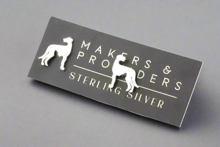 Greyhound Stud Dog Collar Charm - Sterling Silver Jewelry for Pet Lovers | Perfect for Dog Accessories & Gifts
