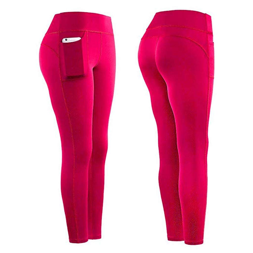 **High Waist Yoga Pants for Women - Tall, Non See-Through with Pockets, Tummy Control & 4-Way Stretch - Perfect for Workouts, Running, Lounge & Everyday Wear**