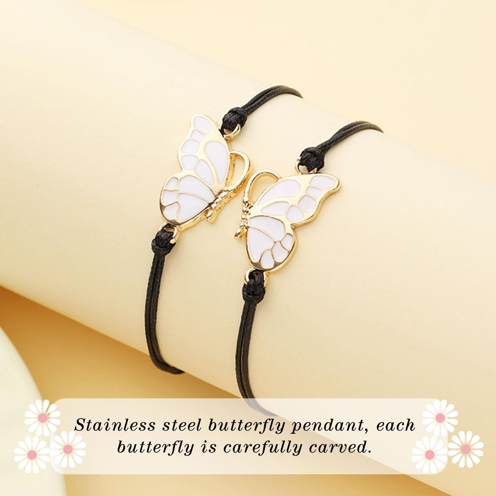 Mother Daughter Matching Butterfly Bracelets Set - Gold Jewelry for Women & Girls | Perfect Mothers Day, Birthday & Thanksgiving Gifts | Wear for Family Bonding, Special Occasions & Daily Fashion