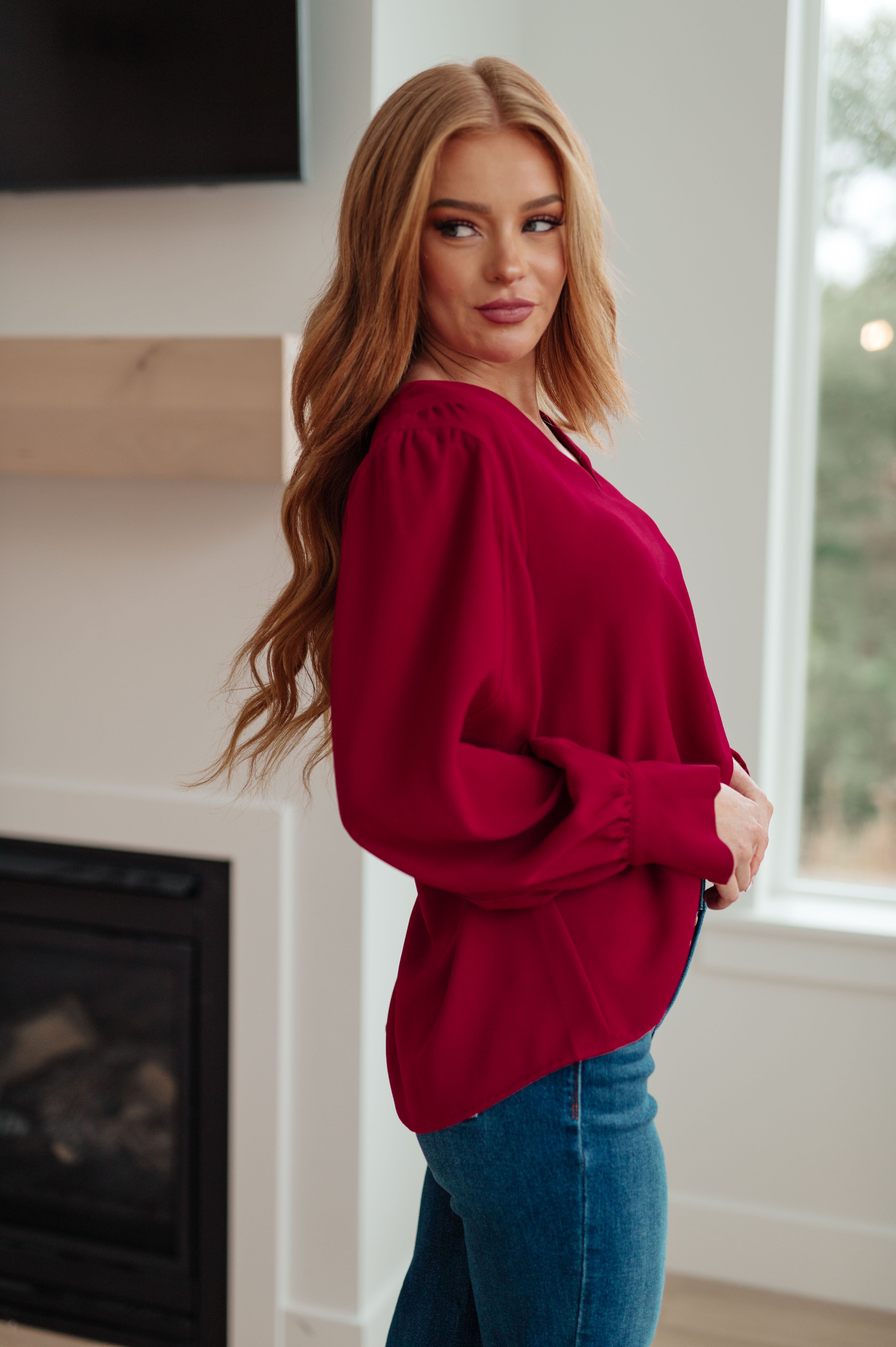 Back in Business V Neck Blouse for Women - Elegant Office Wear & Professional Business Attire - Perfect for Work, Meetings & Corporate Events