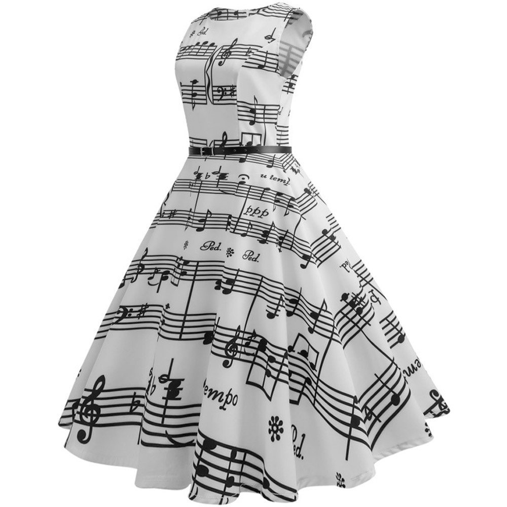 Elegant Sleeveless Vintage Print Bodycon Dress for Women - Swing Party Prom Evening Gown, Casual Fall Dressy Attire | Perfect for Cocktail Parties, Date Nights & Special Occasions