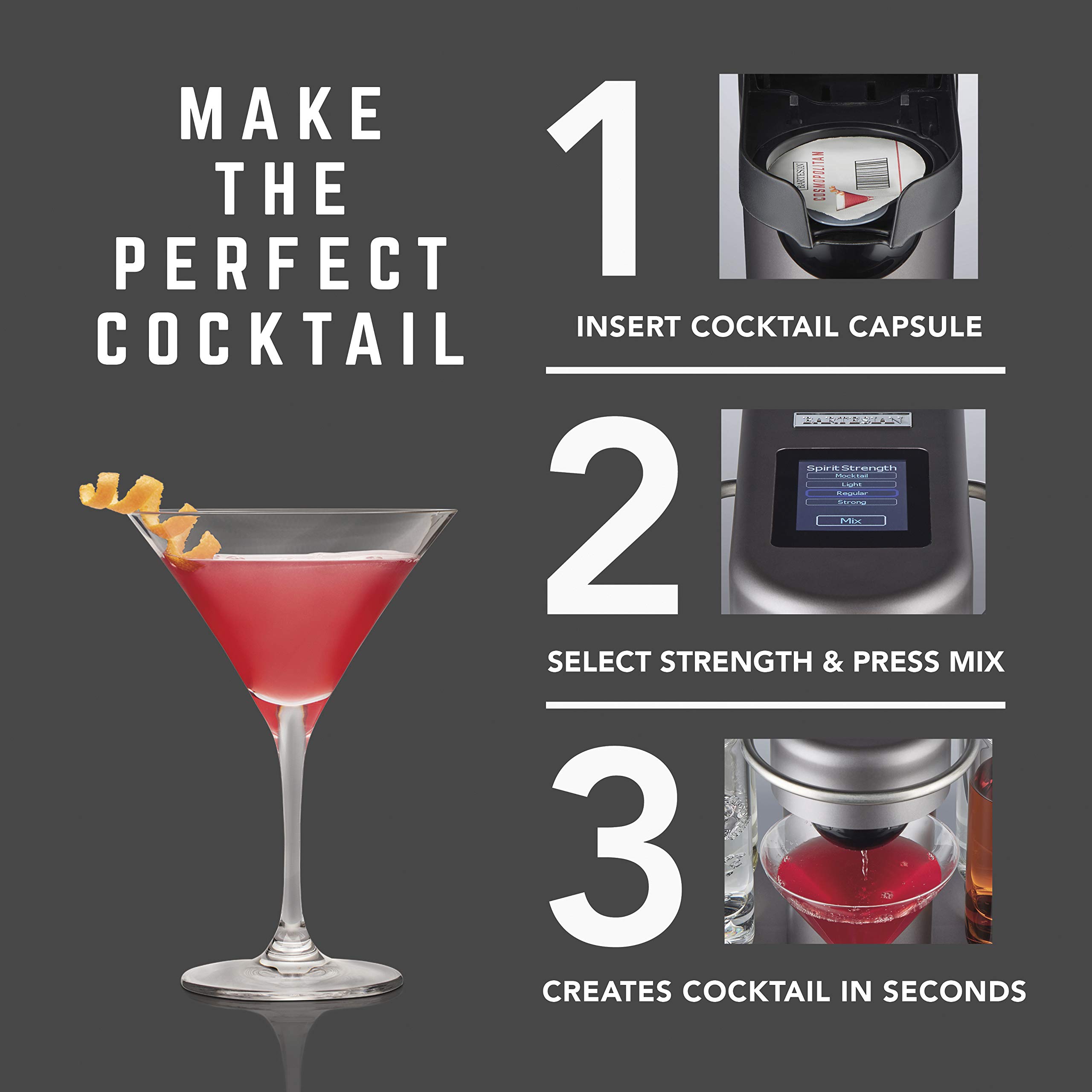 Bartesian Sex on The Beach Cocktail Mixer Capsules - Pack of 8 Premium Cocktail Pods for Bartesian Cocktail Maker (55422) | Perfect for Parties, Home Bars & Summer Entertaining