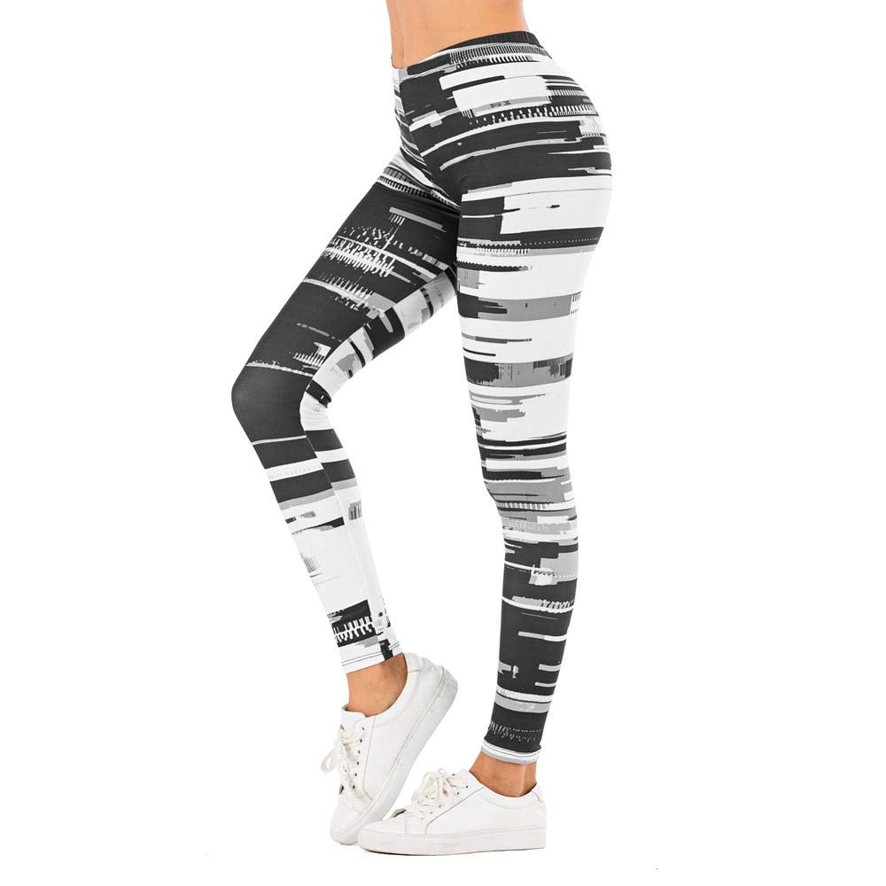 Women's Capri Leggings - Printed Leaf Yoga Pants for Fitness, Running & Workout - Comfortable Stretchy Workout Tights for Gym, Pilates & Lounge Wear