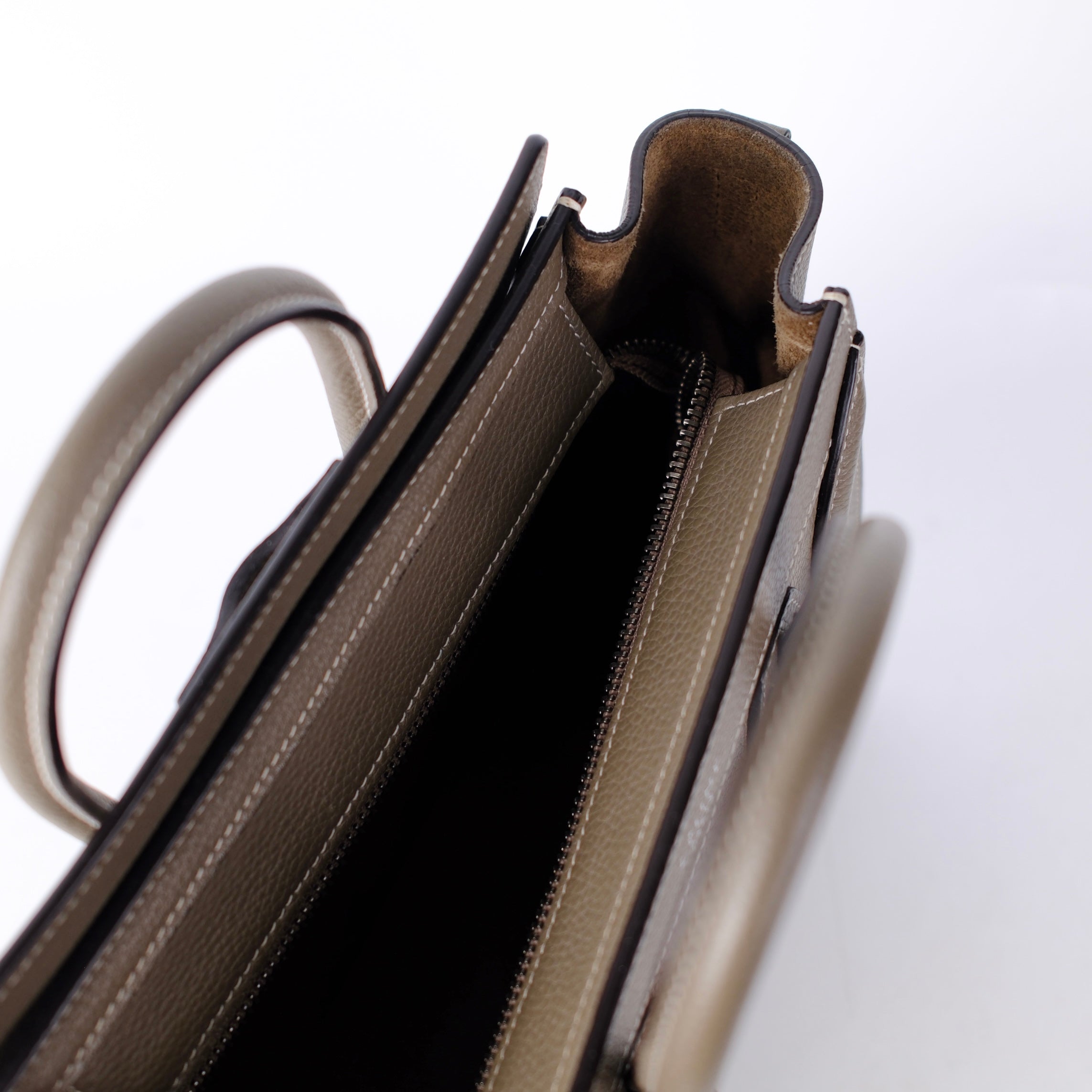 Celine Luggage Nano Bag in Taupe Calfskin Leather - Stylish & Durable Handbag for Women, Perfect for Work, Travel & Everyday Use