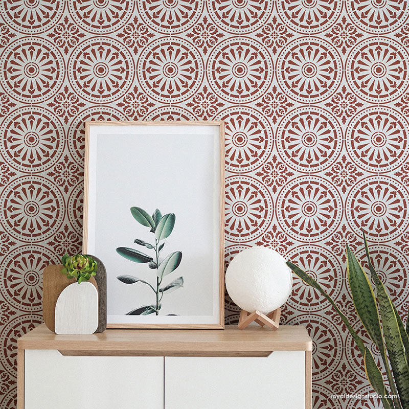 Delicate Tile Stencil - Reusable DIY Wall & Floor Stenciling Kit for Home Decor, Bathroom & Kitchen Renovation | Perfect for Creating Custom Patterns on Ceramic, Porcelain & Concrete Tiles