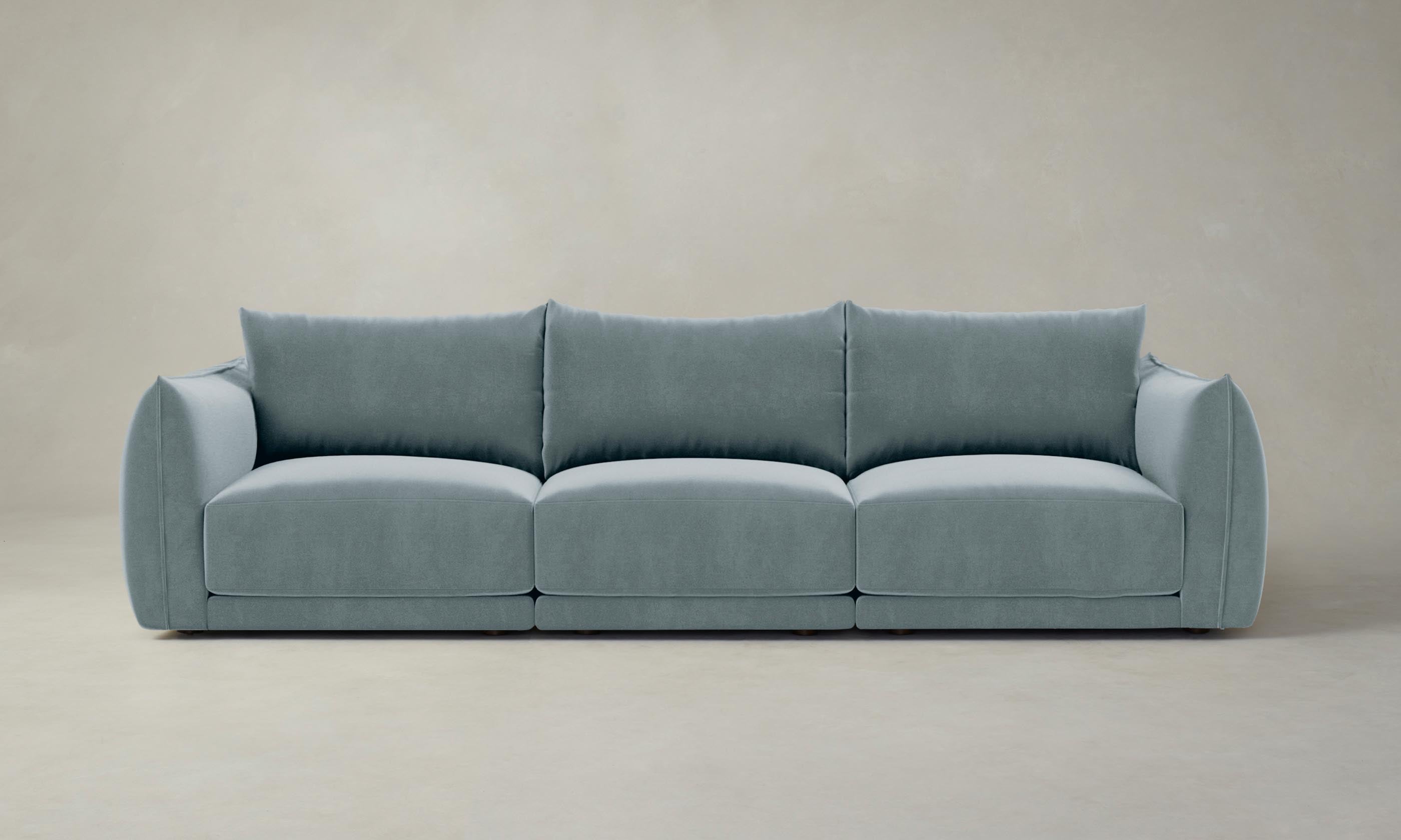 Premium Jones Modular Sofa Set - Performance Velvet Sky Blue Fabric - Perfect for Living Room, Lounge & Home Theater Seating