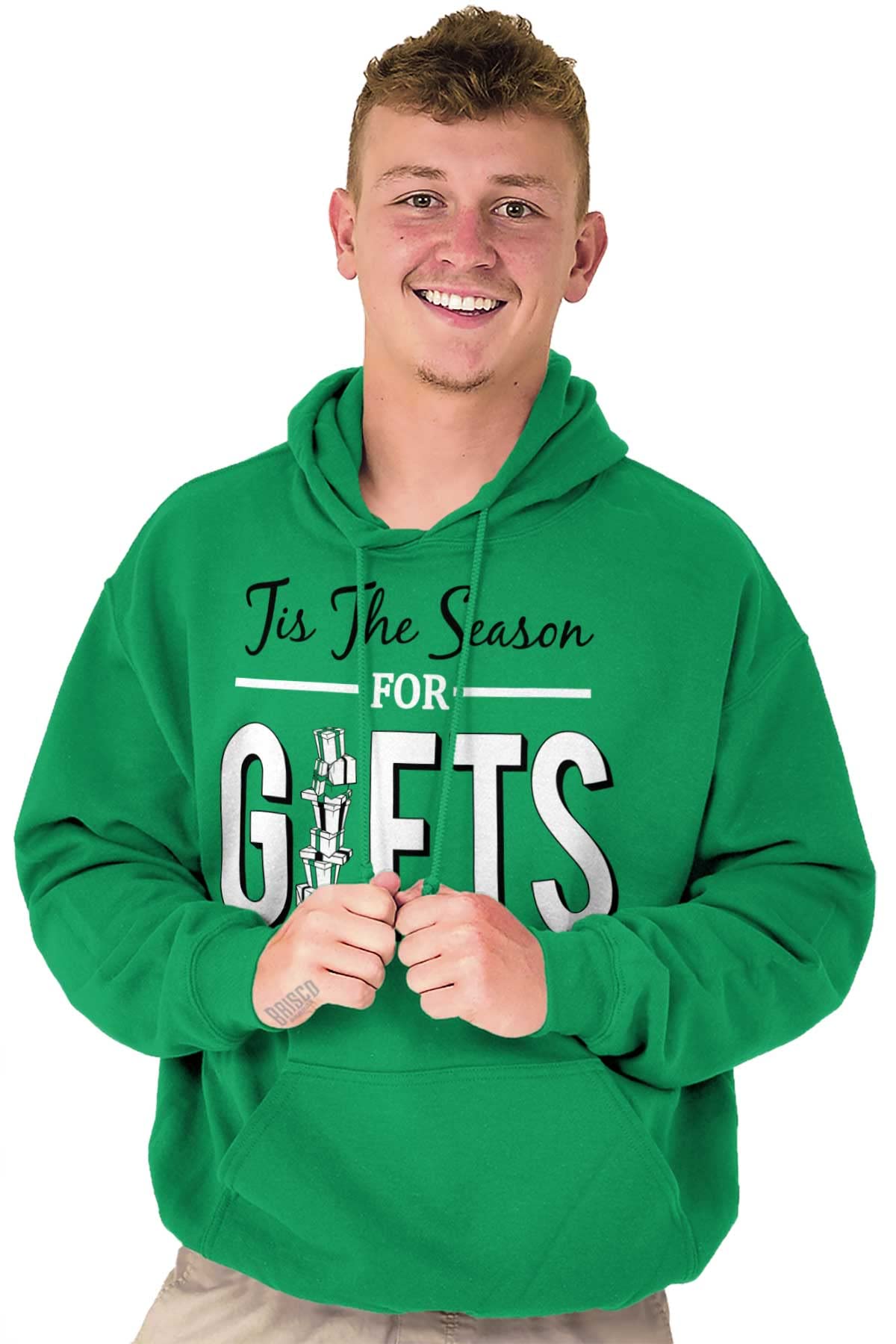 Brisco Brands Christmas 'Tis The Season For Presents Hoodie - Cozy Unisex Sweatshirt for Women & Men | Perfect Holiday Gift for Christmas Parties & Winter Outfits