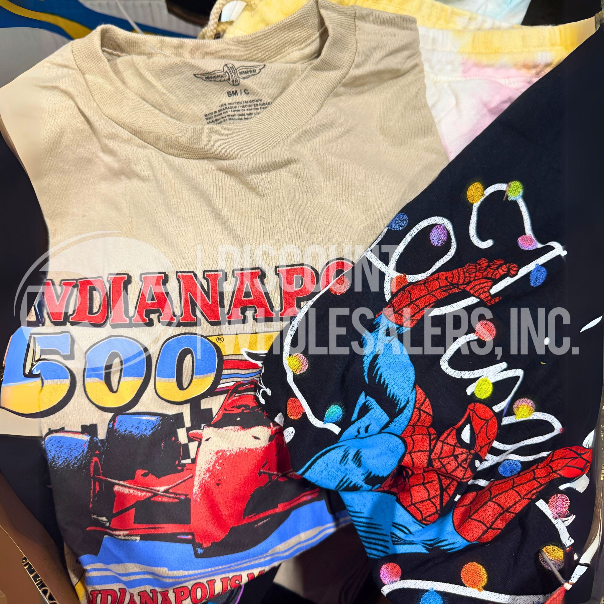 100 Pcs Bulk Anime T-Shirts & Marvel Character Tees - Assorted Graphic Apparel Mix for Cosplay, Gifts & Casual Wear