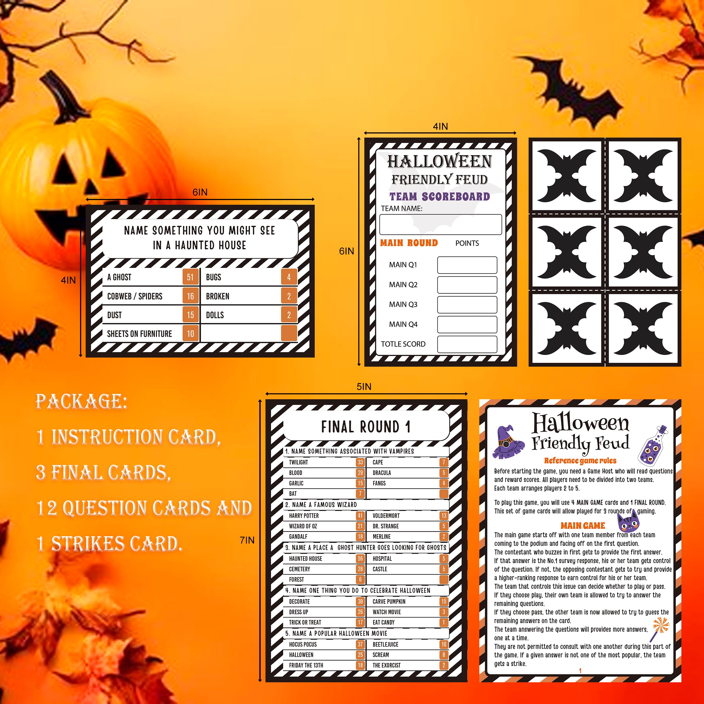Halloween Feud Card Game - Fun Family & Adult Party Game with Quiz Questions | Perfect for Halloween Parties, Game Nights & Social Gatherings